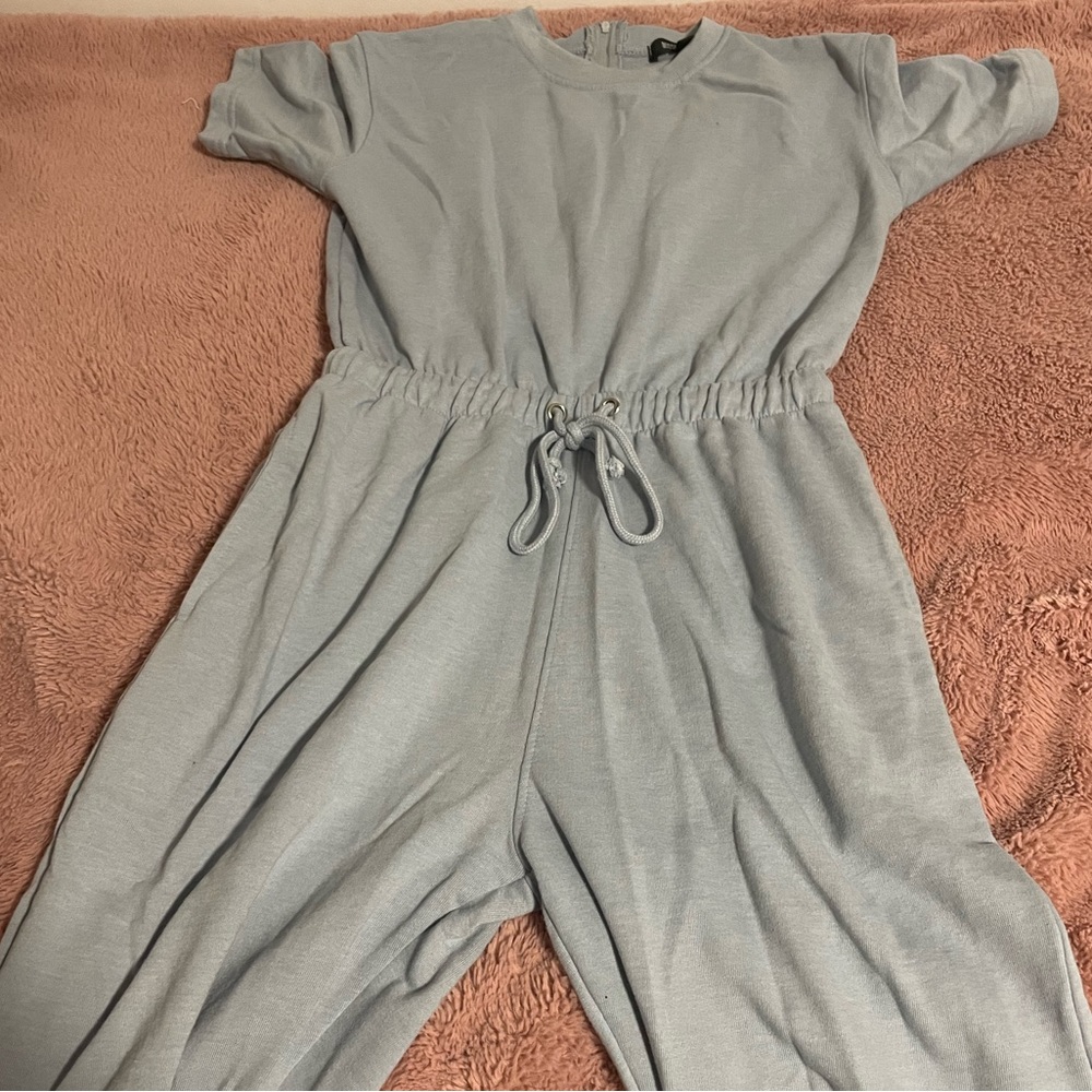Misguided easy to wear jumpsuit, looks like a sweat set, super comfortable.